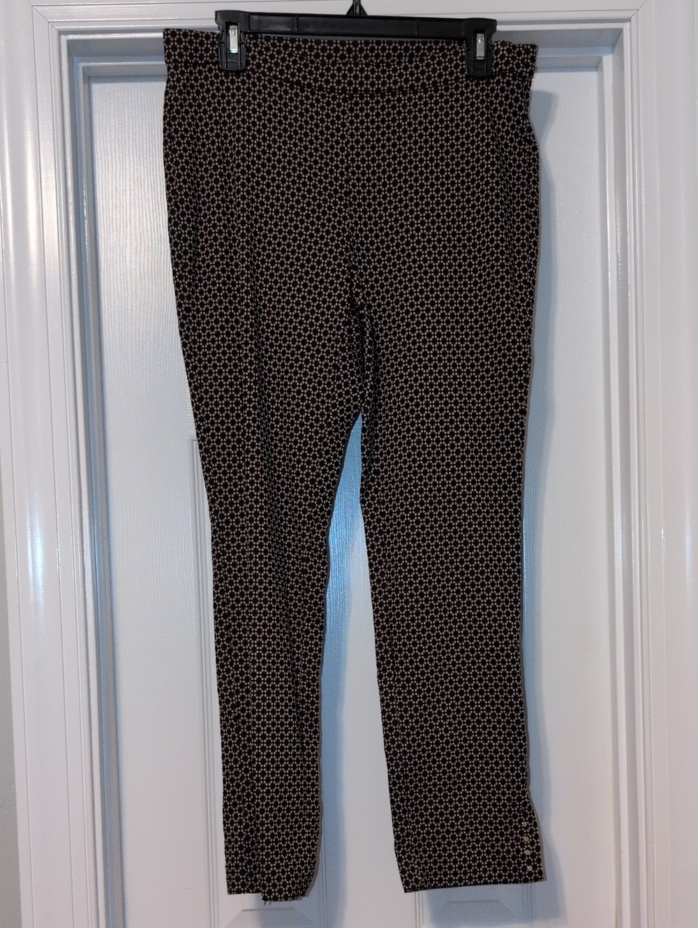 Rafaella Brown & Cream Geometric Skinny Pants